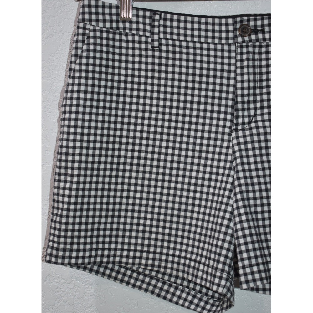 Old Navy Everyday Short Womens 12 Black White Gingham Check Mid Rise Stretch - Picture 8 of 16